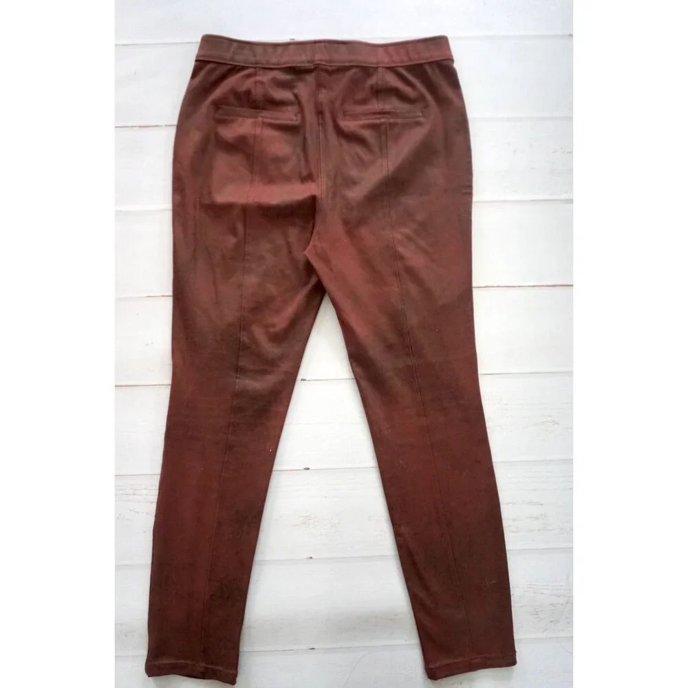 Free People Burgundy Faux Suede Leggings - Size 28 - Picture 4 of 5
